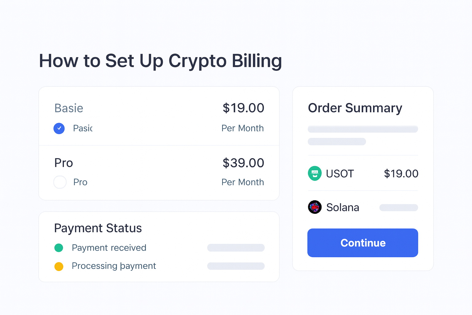How to Set Up Crypto Billing decision support visual