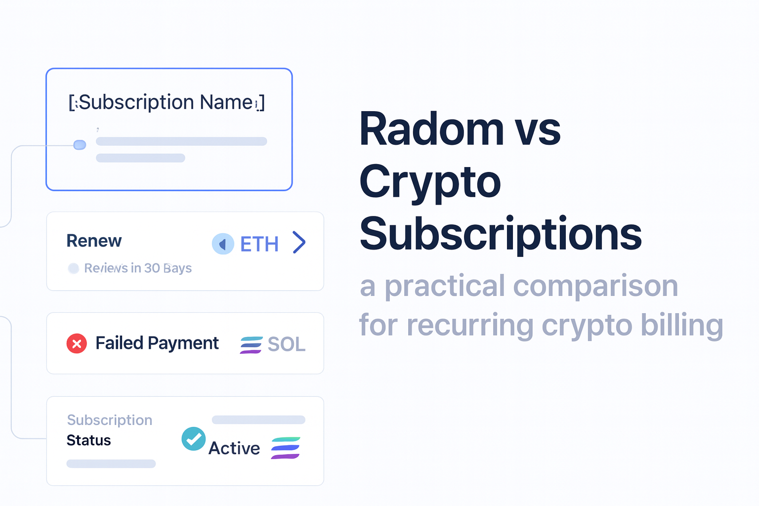 Radom vs Crypto Subscriptions: a practical comparison for recurring crypto billing guide hero visual