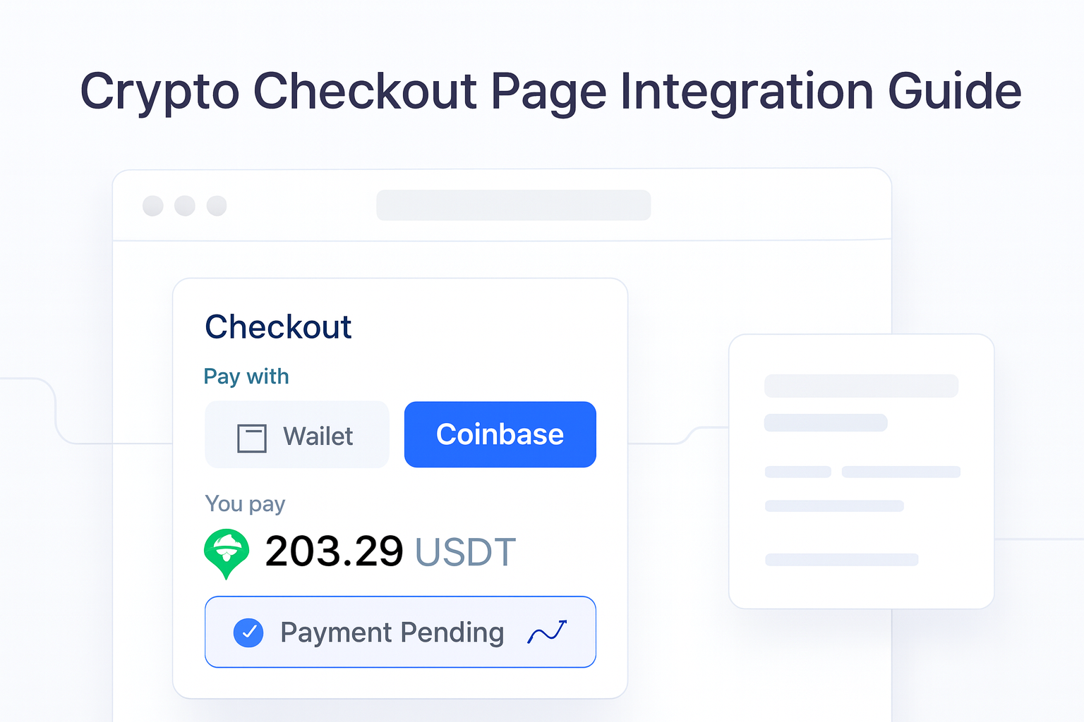Crypto Checkout Page Integration Guide guide hero visual