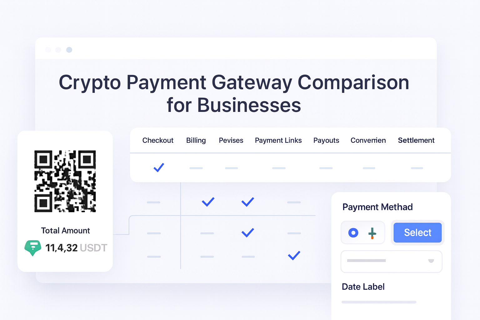 Crypto Payment Gateway Comparison for Businesses guide hero visual